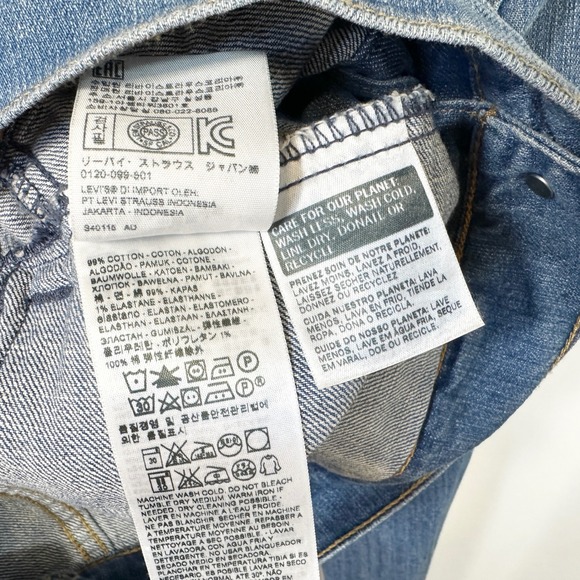 Levis Size Large Denim Jacket Blue Jean Classic Trucker Womens Ranch Country 481 - Picture 11 of 11